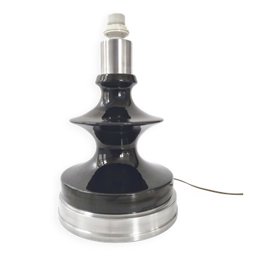 Vintage 1960 lamp in ceramic & silver aluminium
