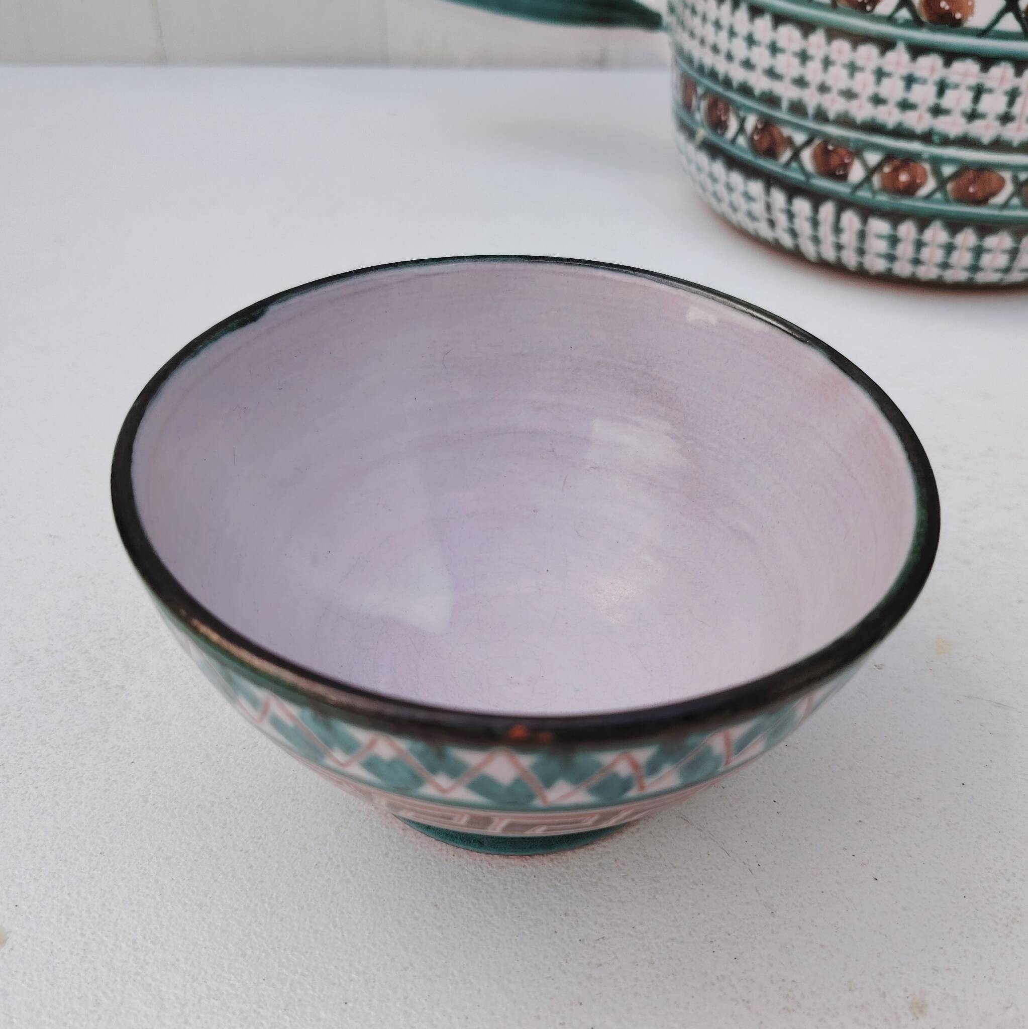 Casserole and ceramic bowl, Robert Picault, Vallauris