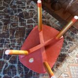 Old gilded wooden stool decorated vintage Russian craftsmanship