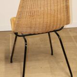 Vintage "Italia 100" model chair by Rotanhuis in woven wicker, 1950s
