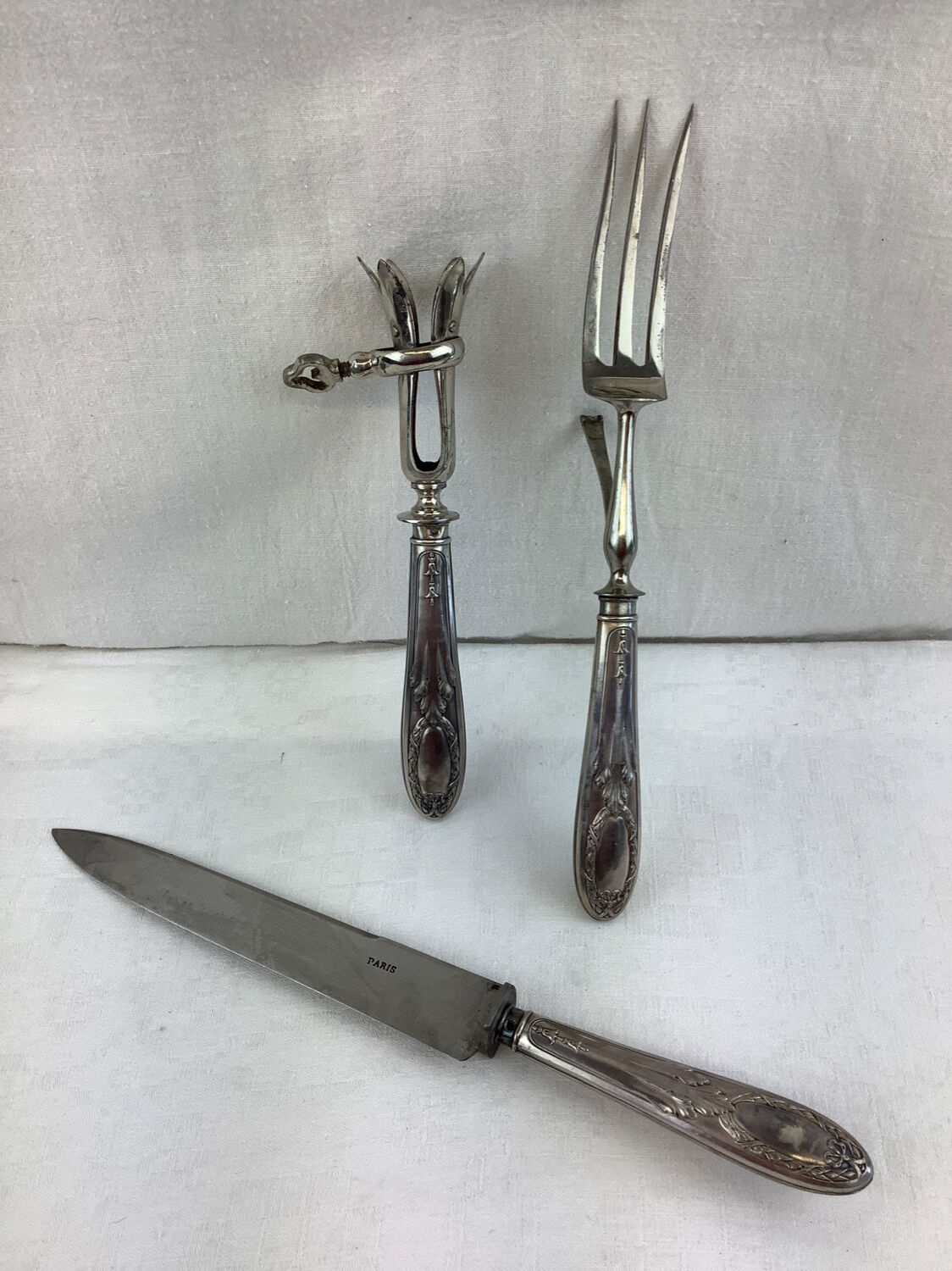 Old leg of lamb service, in silver made in France