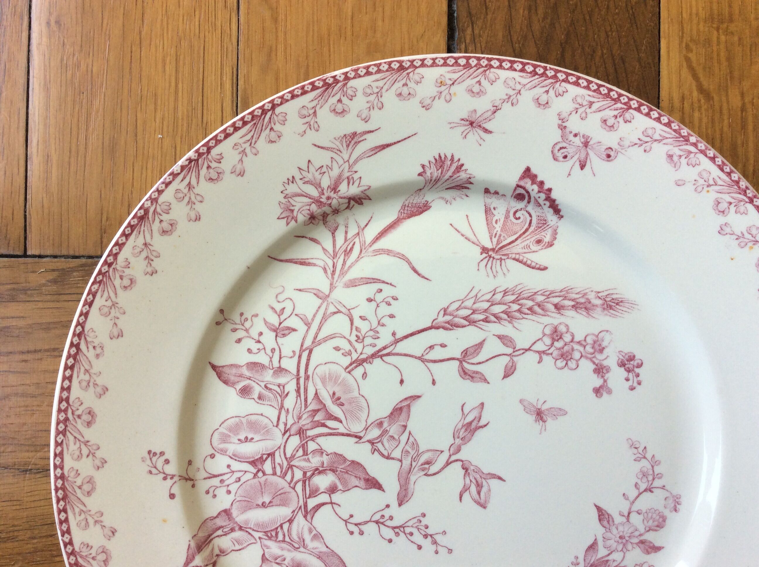 Series of 9 old flat plates Iron Land
