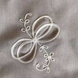 4 serviettes mousseline blanche brodées