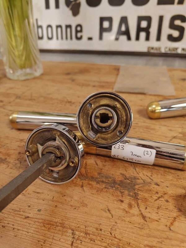 Rare vintage golden and silver metal handle