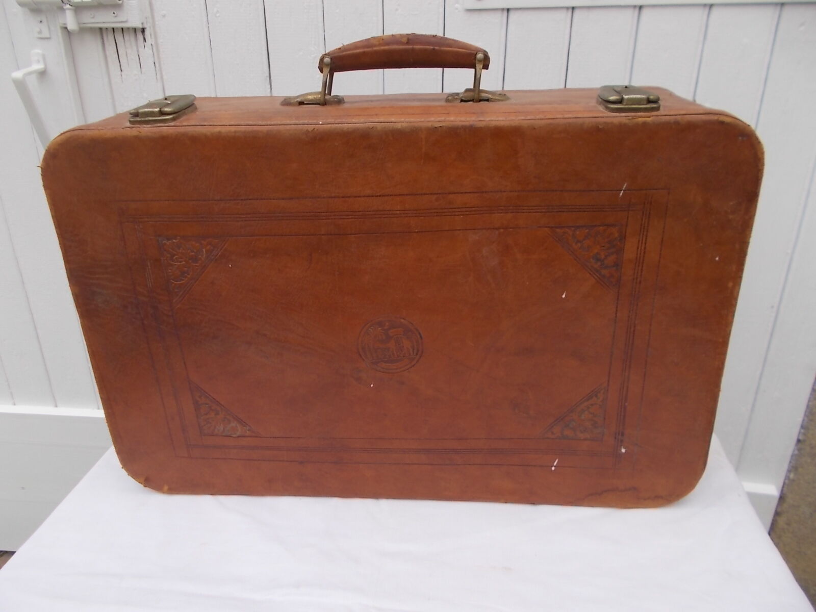 Vintage leather suitcase