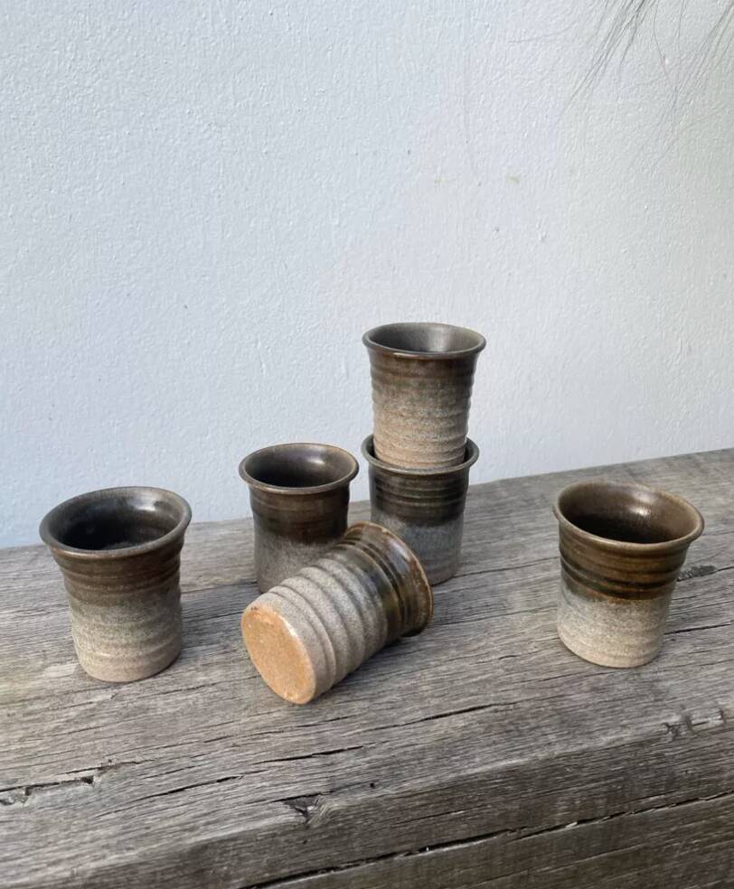 6 terracotta coffee cups
