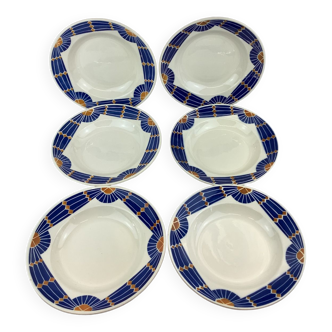 6 hollow plates made in france badonviller