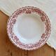 Vintage ironstone deep plate Moulin des Loups Athens model red