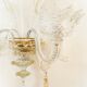 Applique murale en verre de Murano transparent avec feuille d'or 24k