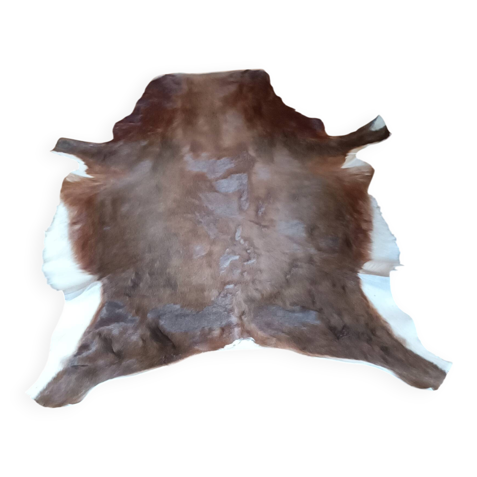 Cowhide rug, vintage from the 1980s. Handmade, made by me.