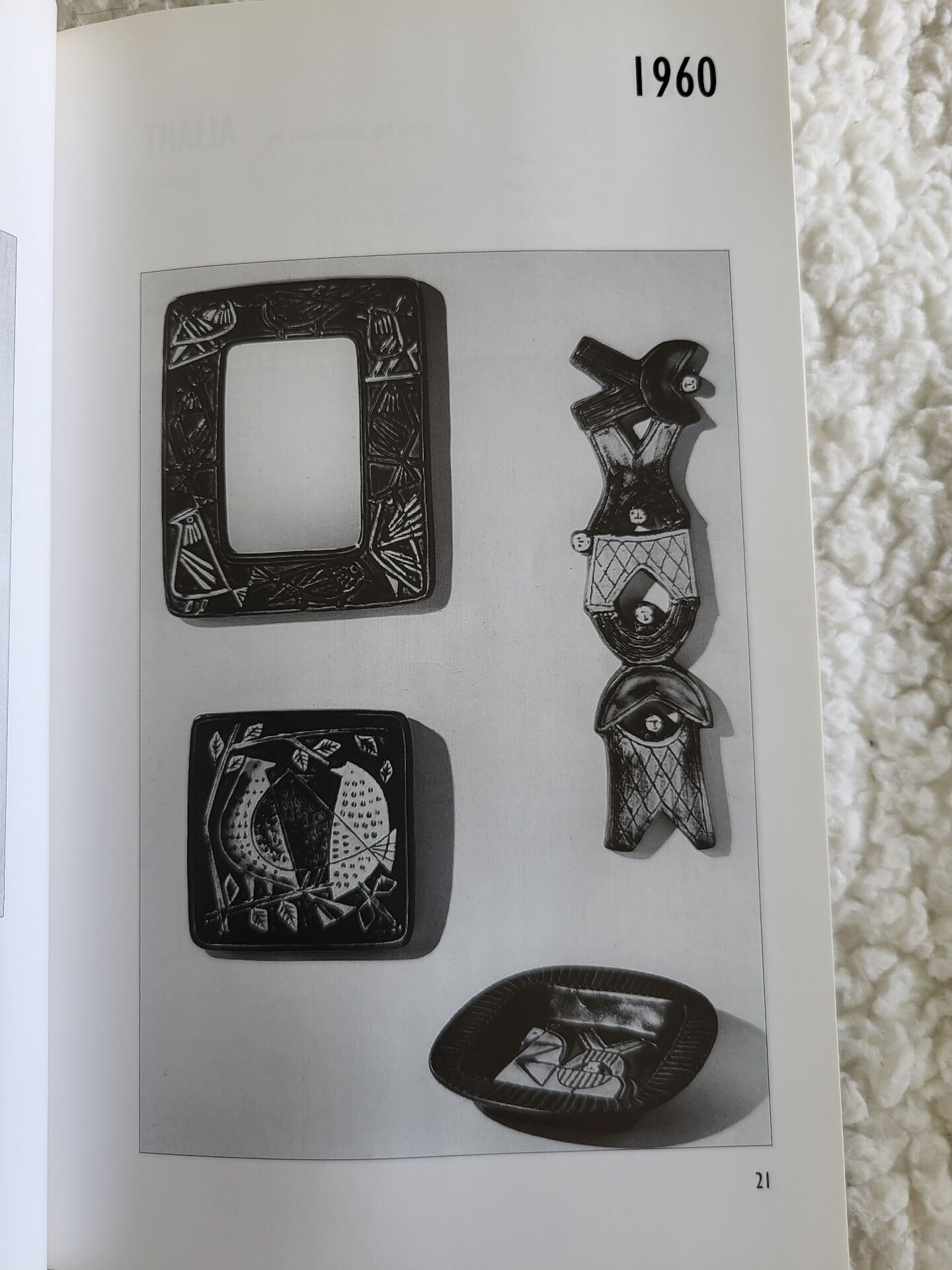 Ceramic Bird Mirror Lisa Larson Harlequin Series / Gustavsberg