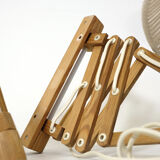 Pair of pine accordion sconces with cotton rope lampshade.