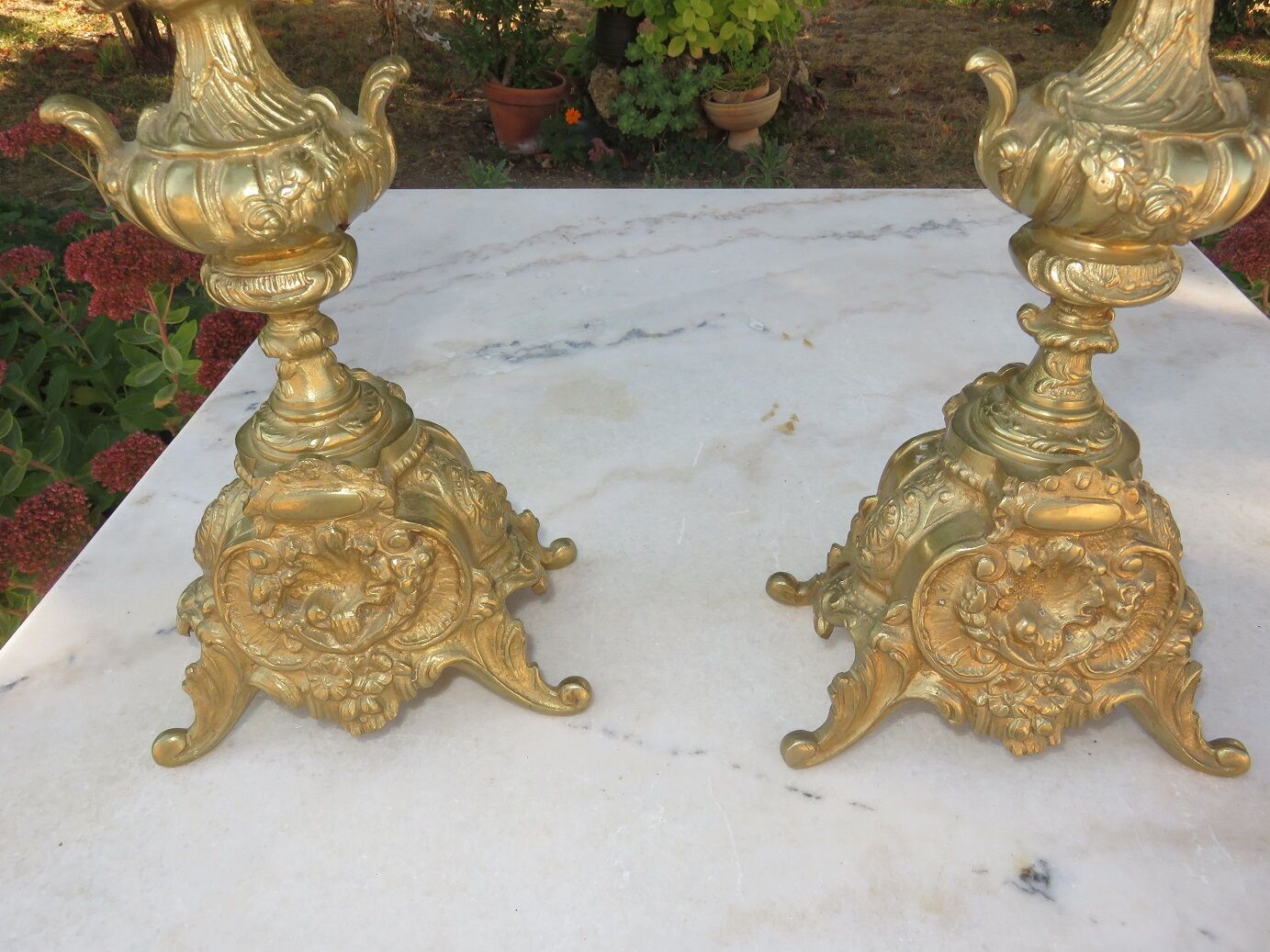Pair of brass candlesticks
