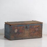 Petite malle ancienne à motifs floraux (c.1900) #38