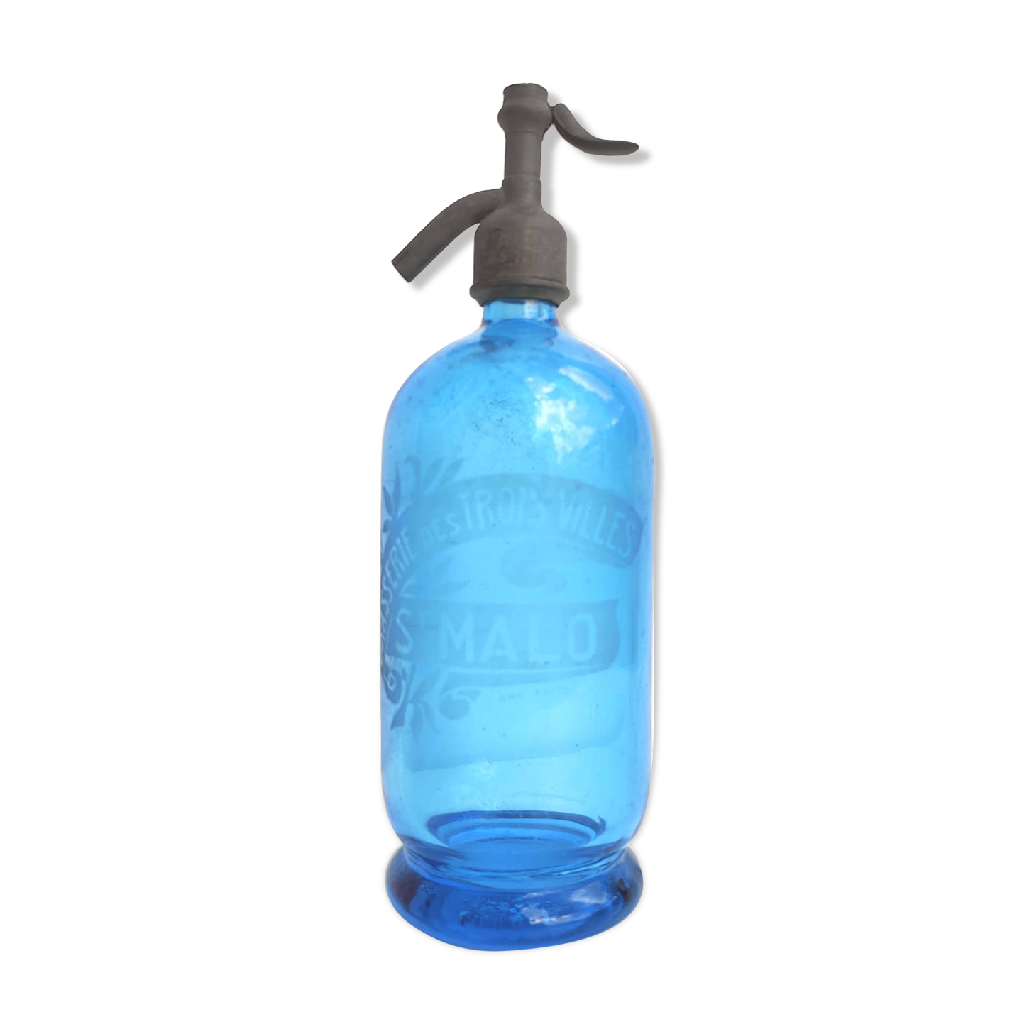 Siphon bistrot saint malo brasserie des 3 villes verre bleu