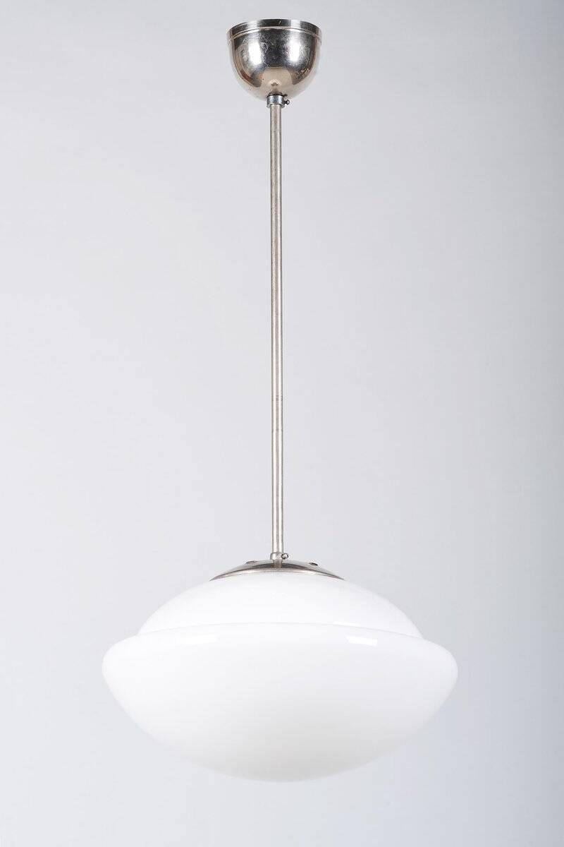 Art Deco Chandelier Type 4121 in Chrome and Glass by Napako, Czech, 1930s