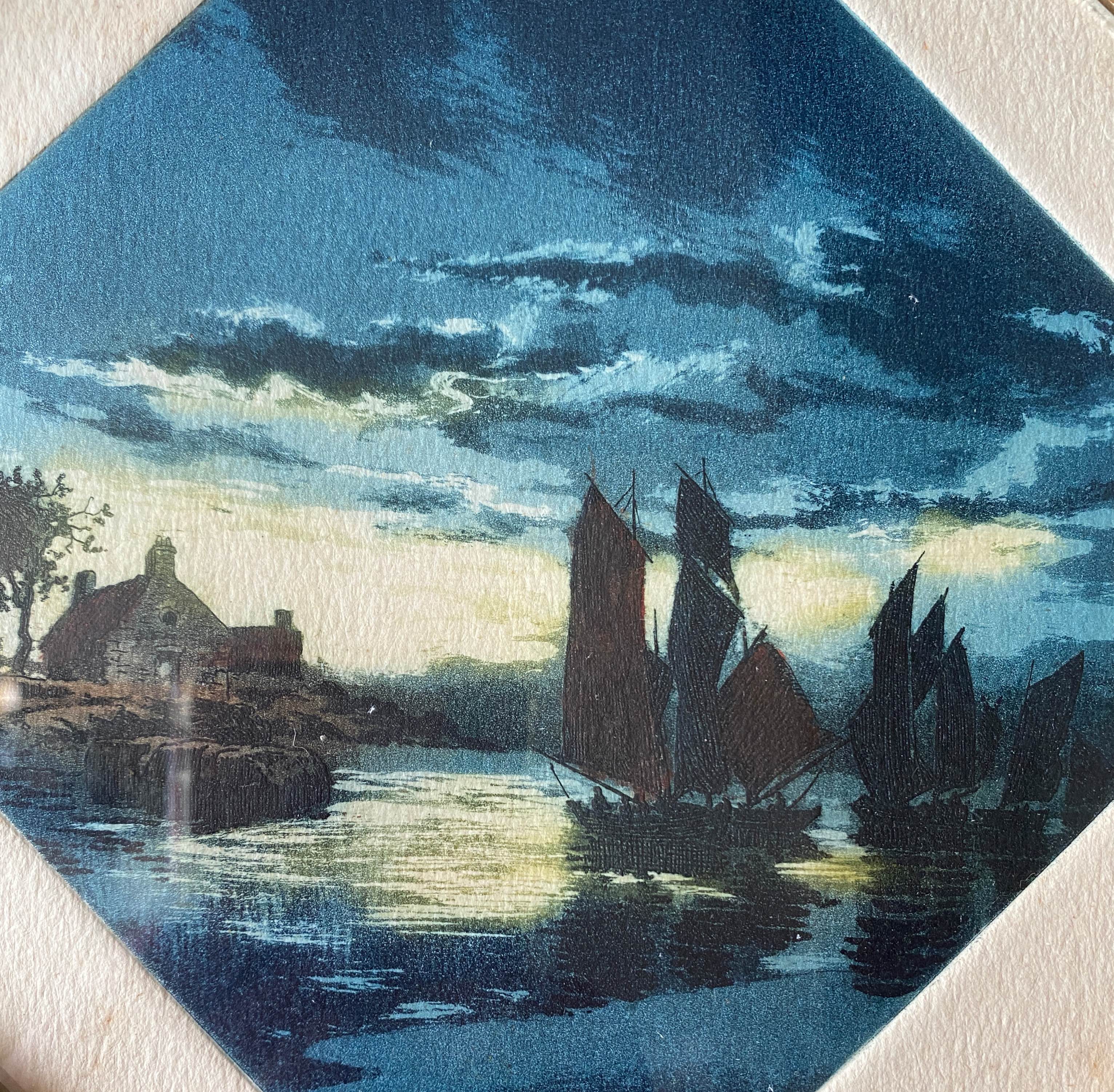 Paintings two Aquatints by Francis Roth (1883-1932) Marine Bretagne