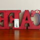 Letters bright vintage cafe red metal