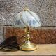 Vintage brass and flowered glass touch lamp – Soft touch lamp with intensity