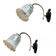 Pair of brass swan neck wall sconces, glass tulips with screen printing.