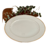Plat ovale doré et blanc
