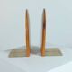 Vintage wooden and brass bookends from the 1950s, Scandinavian style.