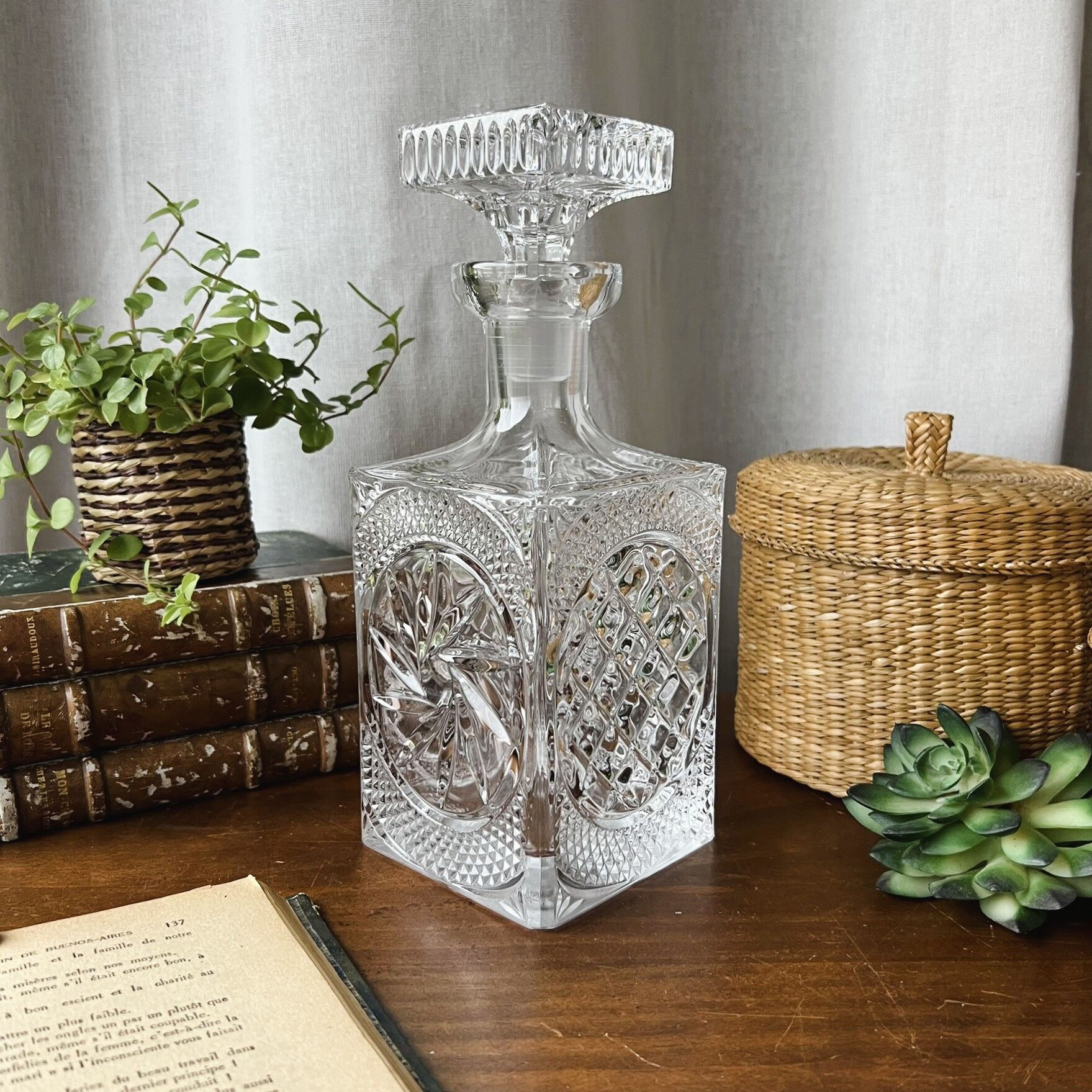 Antique cut crystal carafe