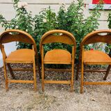 3 Thonet B751 folding chairs curved wood
