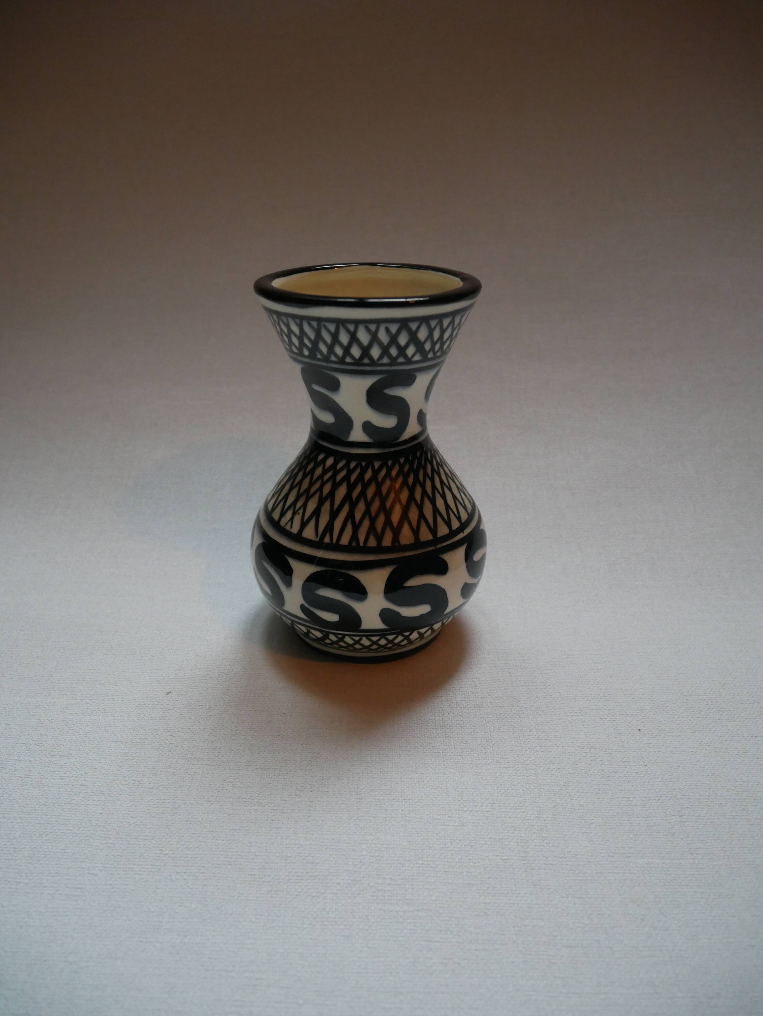 Ceramic vase hand painted decor ethnic tribal decoration handcrafted pottery handmade