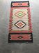 Mid-Century brown runner rug in flatweave kilim fabric, geometric patterns 127x59 cm