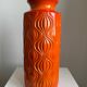 Scheurich Keramik Large Orange Vase: Vintage Mid Century Modern Fat La