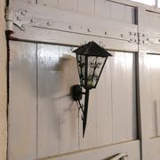 Great Applic Flambeau / Lantern Wrought Iron - Frosted Glass - 1st Half 20th Century