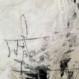 Felix Bachmann, Abstract Composition in Black and White, 2023, Mixed Media on Canvas