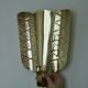 Pair of mid-century Swedish brass shield shape sconces