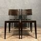 Set of four 1970's Design chairs in stained grained wood
