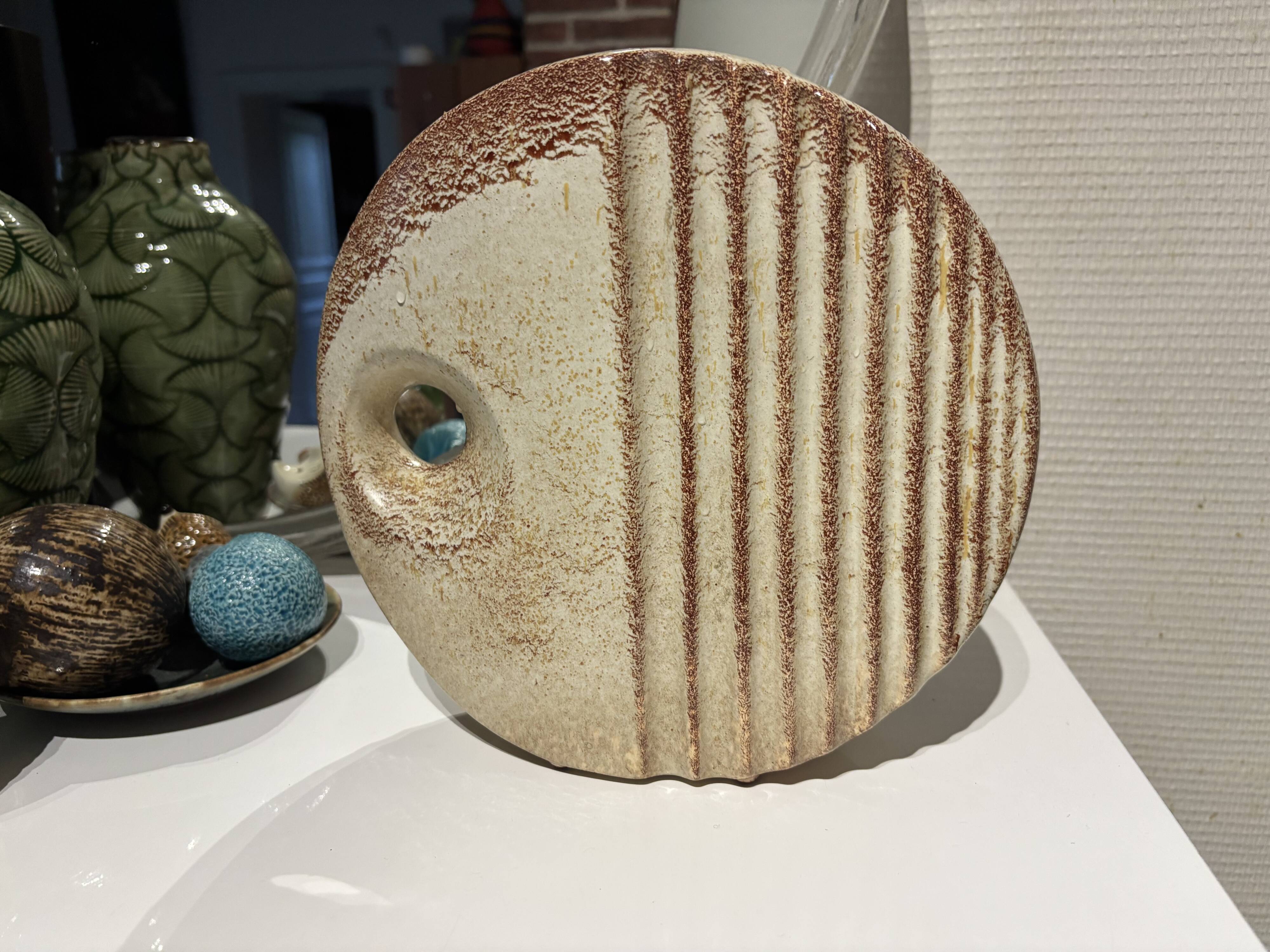 Sculptural ceramic vase by Roberto Rigon for Bertoncello, Italy, 1960.