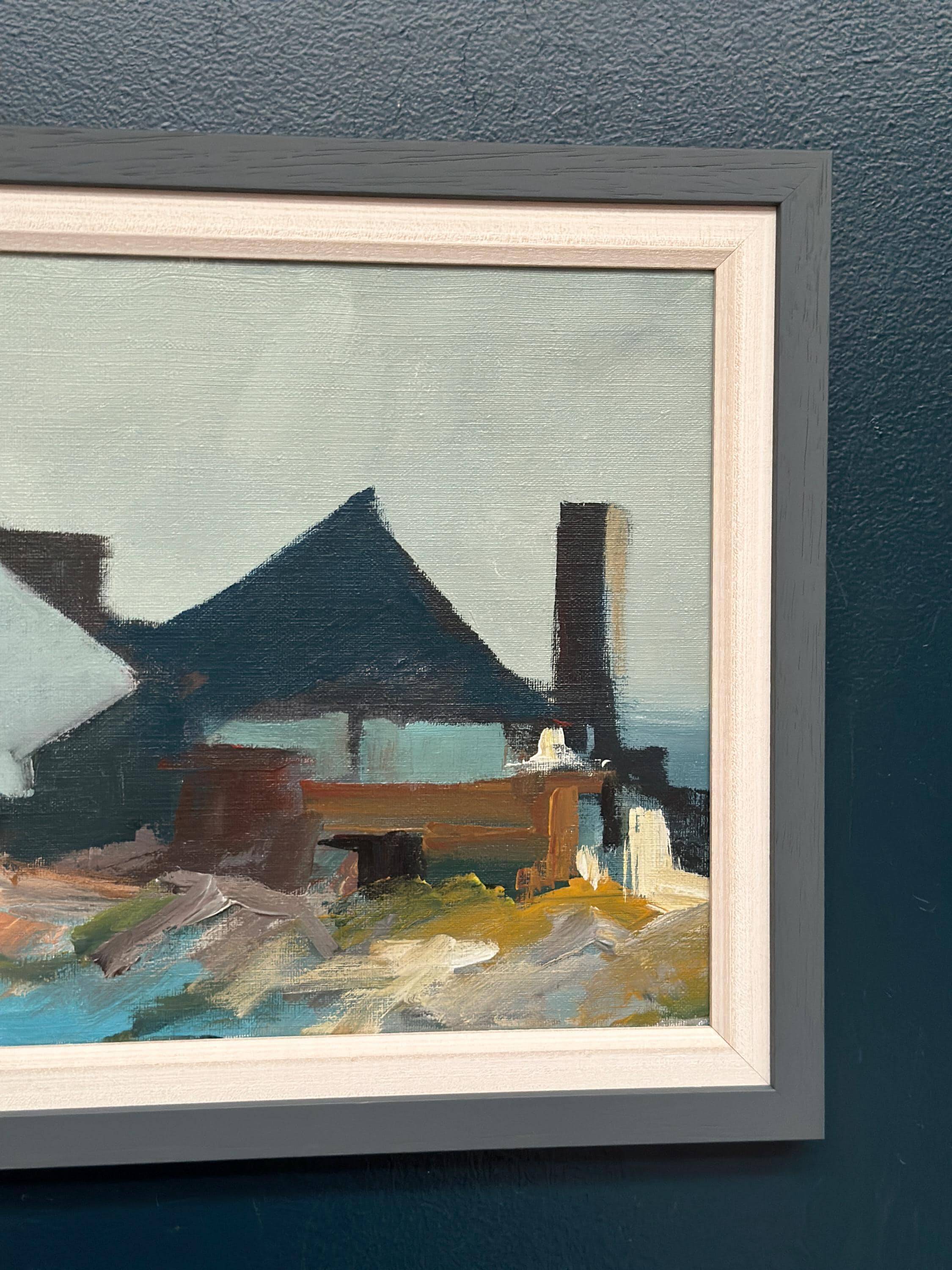 Original Swedish Oil on Canvas – “Huts on the Coast” (Attributed to Kai C.)