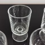 Set of 8 transparent Cavalier Luminarc liqueur glasses with vintage 70'S patterns