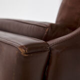 Three-seater leather sofa