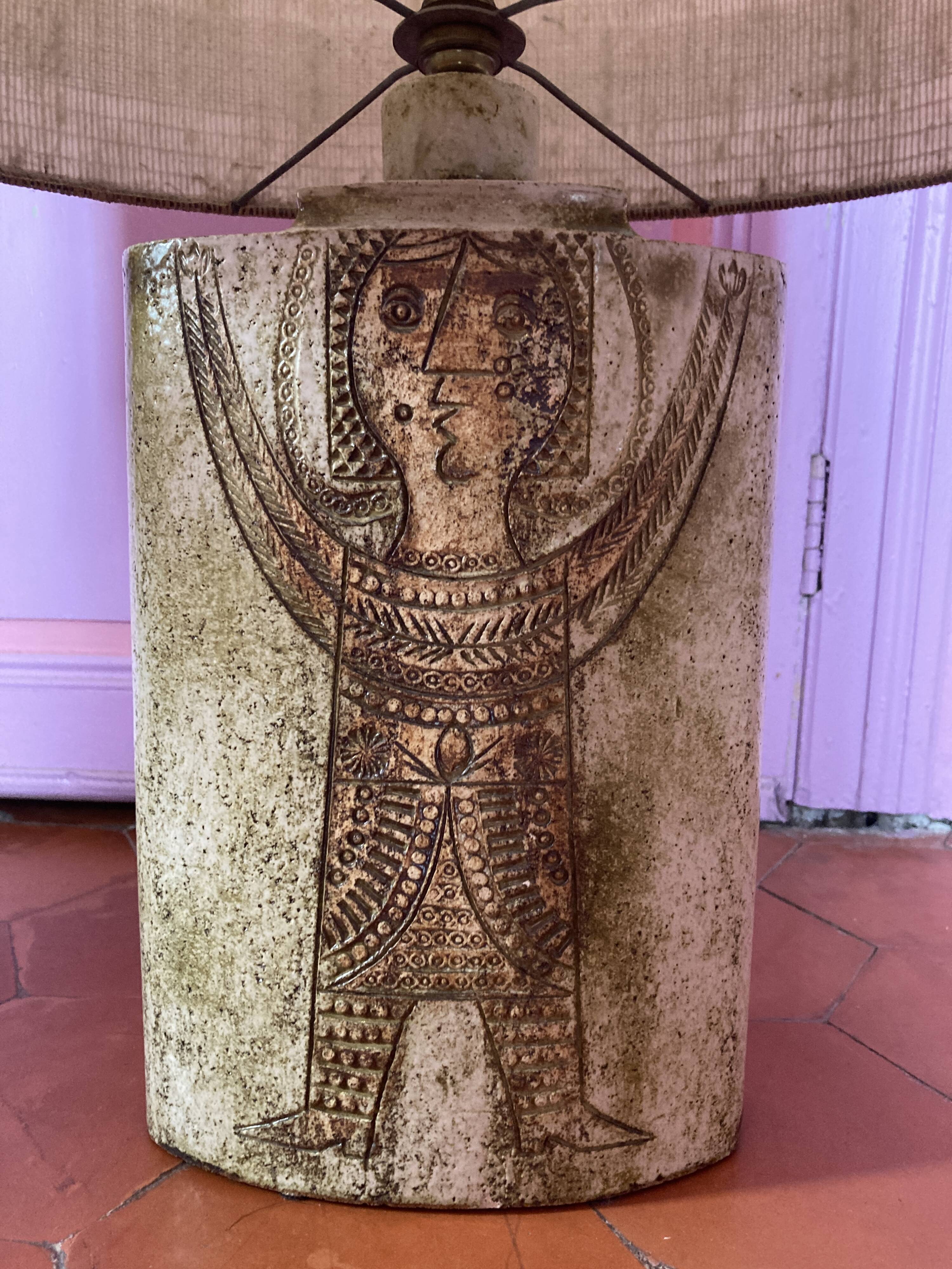 Vintage Roger Capron and Jean Derval ceramic lamp
