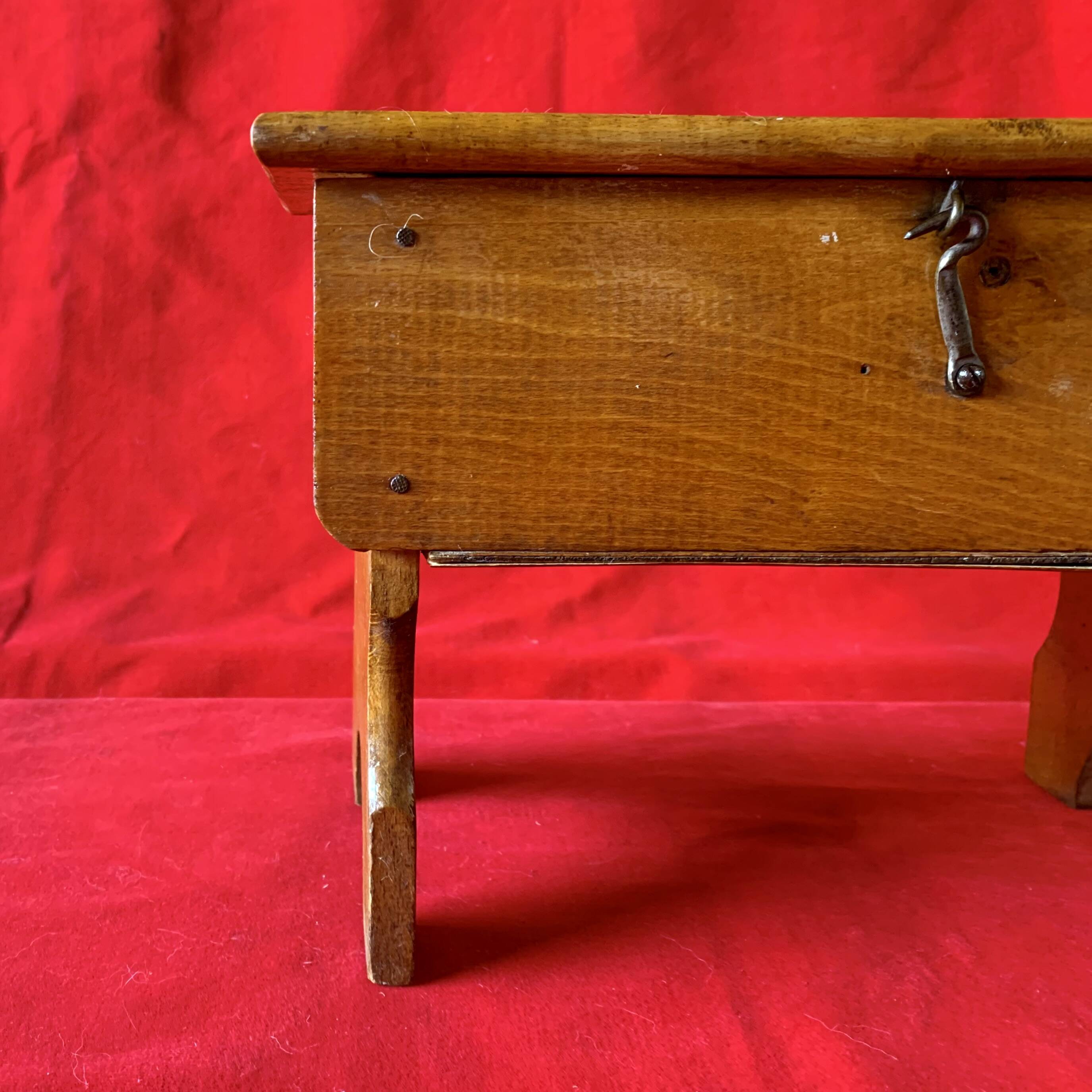 Old small stool - footrest with solid wood chest