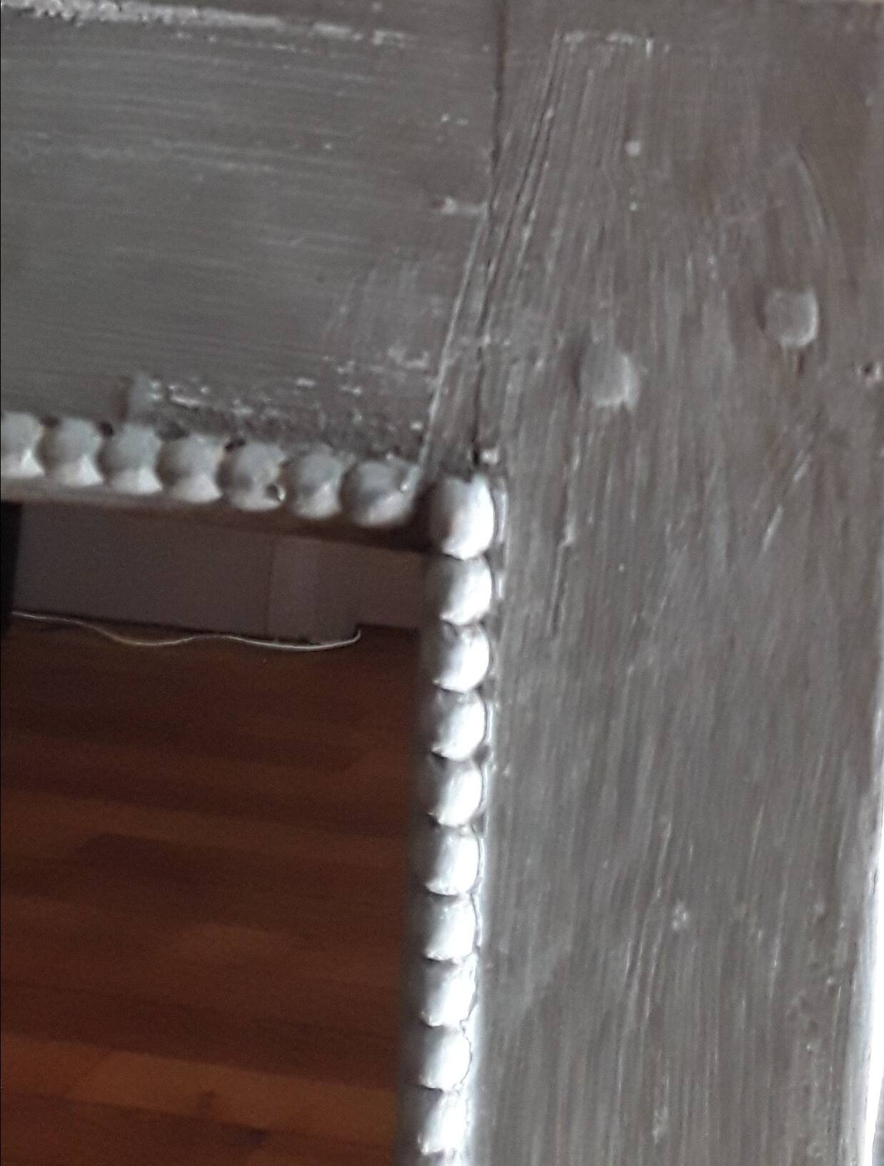 19th century wooden beaded mirror