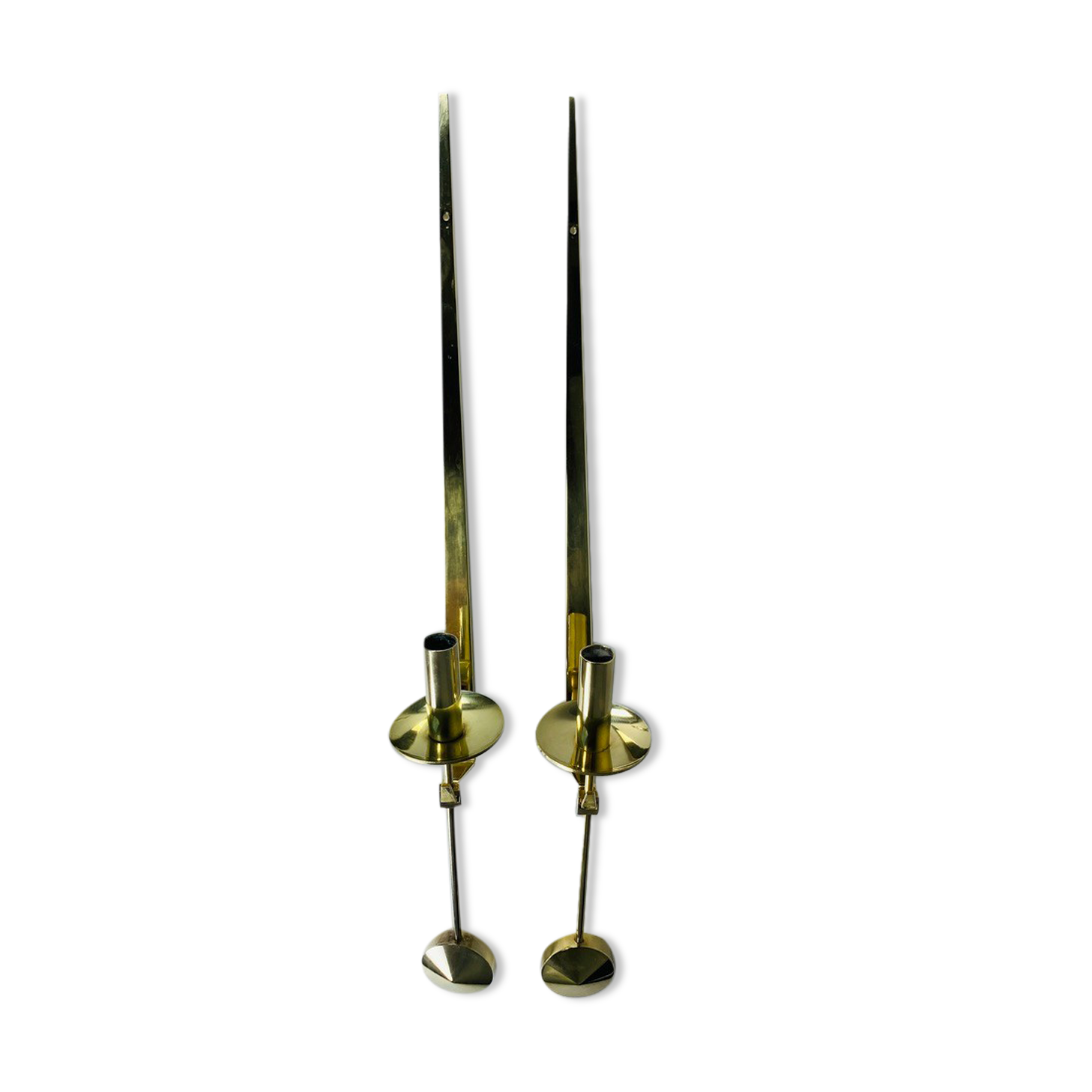 Pair of Wall Candle holder Skultuna Sweden 1970 Pierre Forsell 1607 vintage