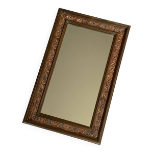 Miroir vintage cuivré - bois