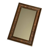 Vintage copper wooden mirror