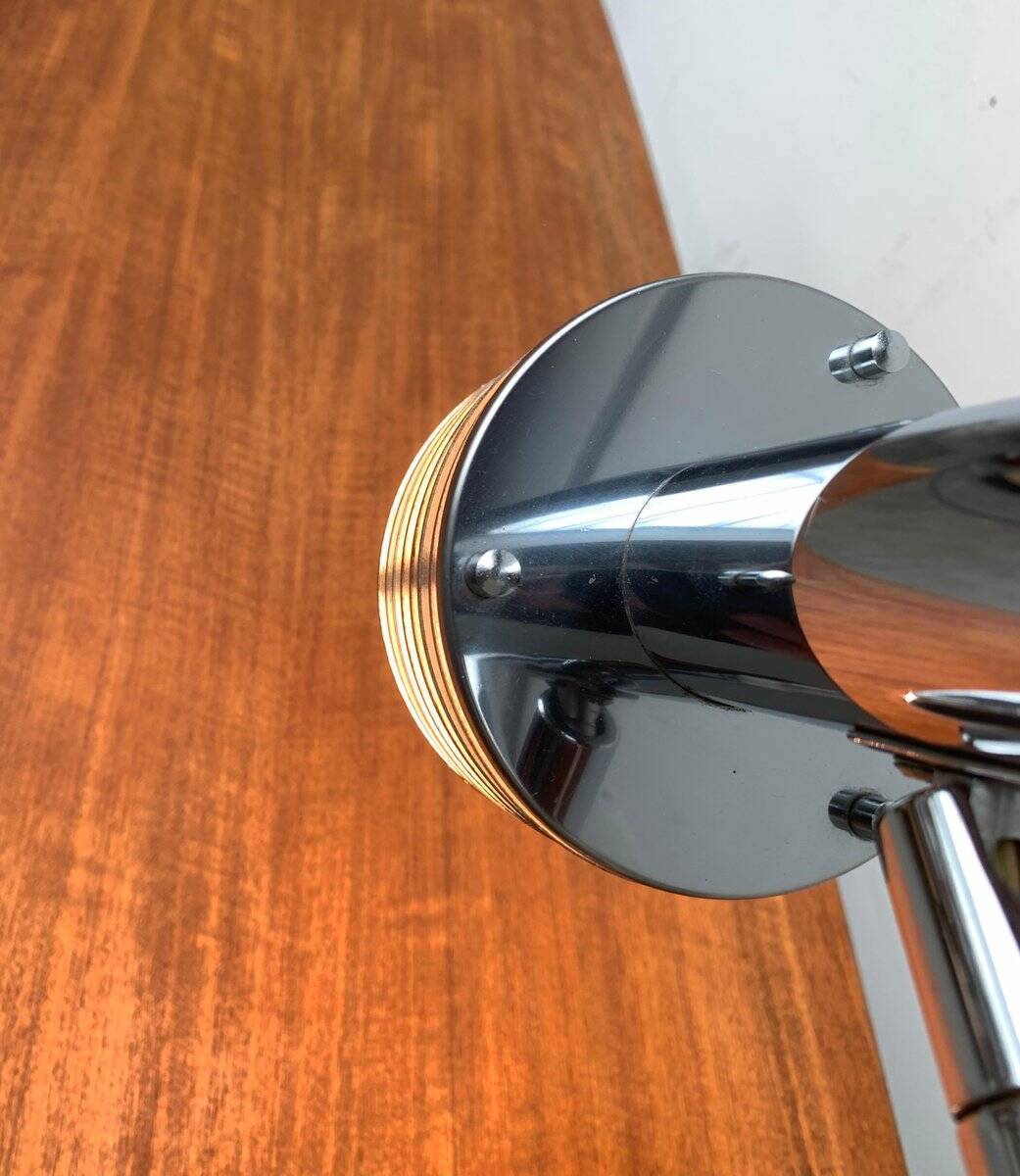 Lampe de table à lames chromées de l’ère spatiale