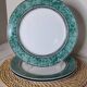 Flat plates fine porcelain green rim