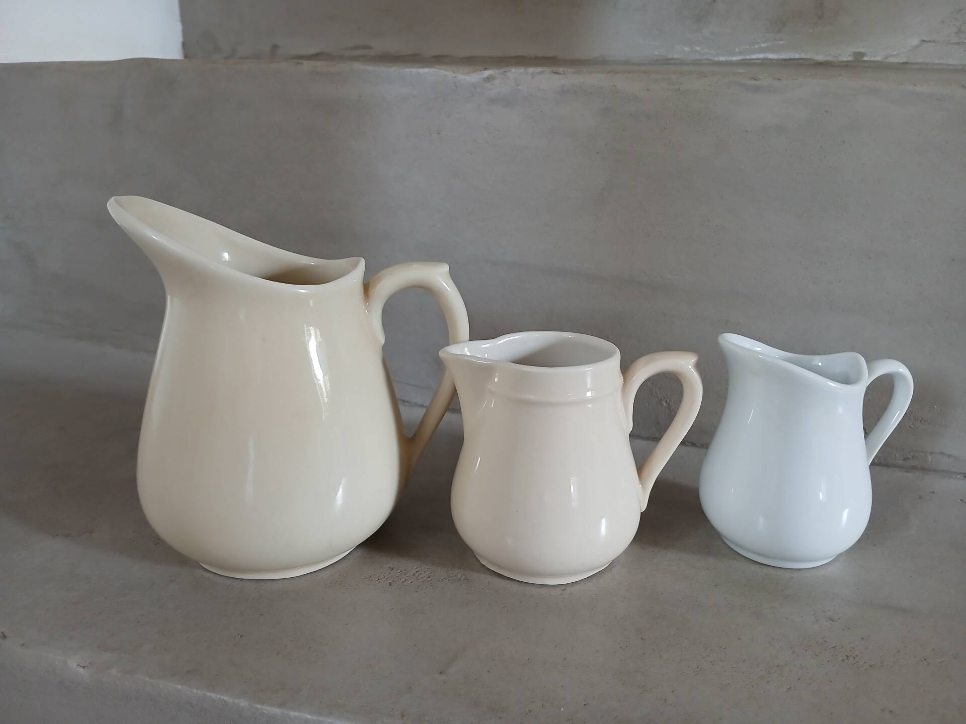 3 antique milk jugs/pitchers