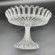 Antique crystal compote, model "Alternating Ridges", late 19th century.