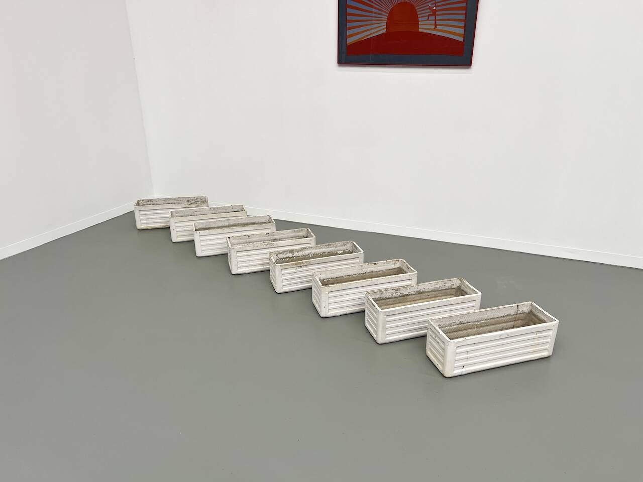 Set of 8 fiber cement planters